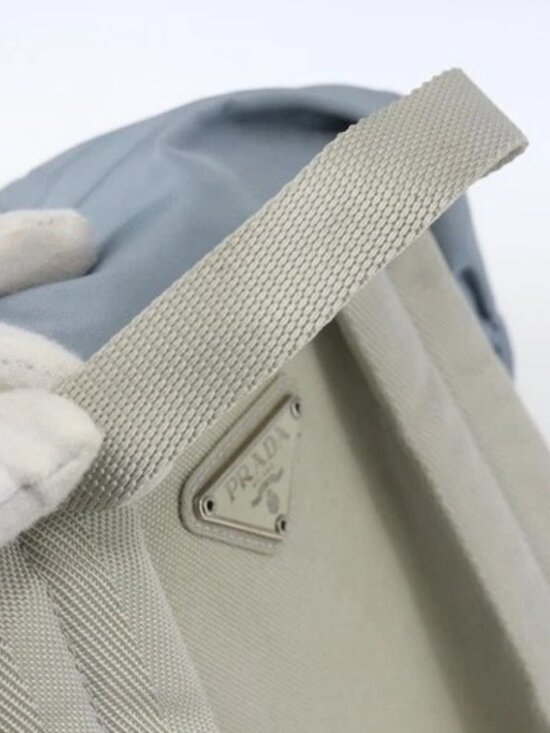 PRADA Backpack Nylon Light Blue Silver Auth 165621 main image 15